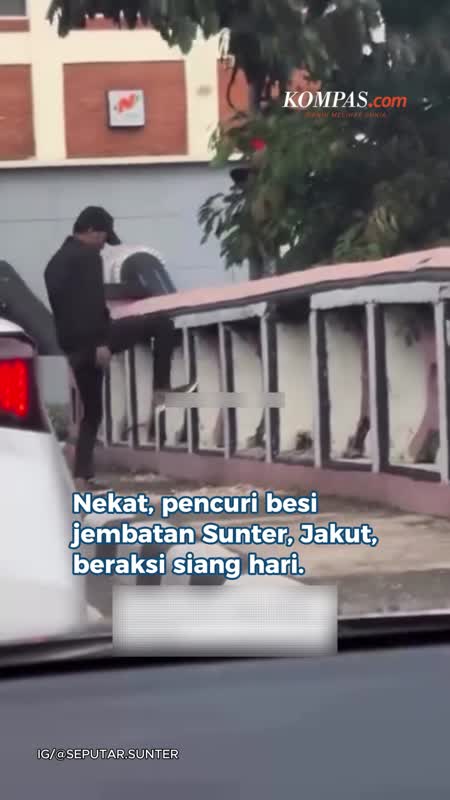 Santainya Pencuri Besi Jembatan Sunter, Beraksi Siang Hari Saat Jalanan Ramai