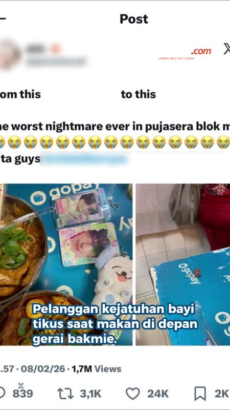 Pelanggan Kejatuhan Bayi Tikus  Saat Makan, Gerai Bakmie Di Jaksel Buang Semua Mangkuk