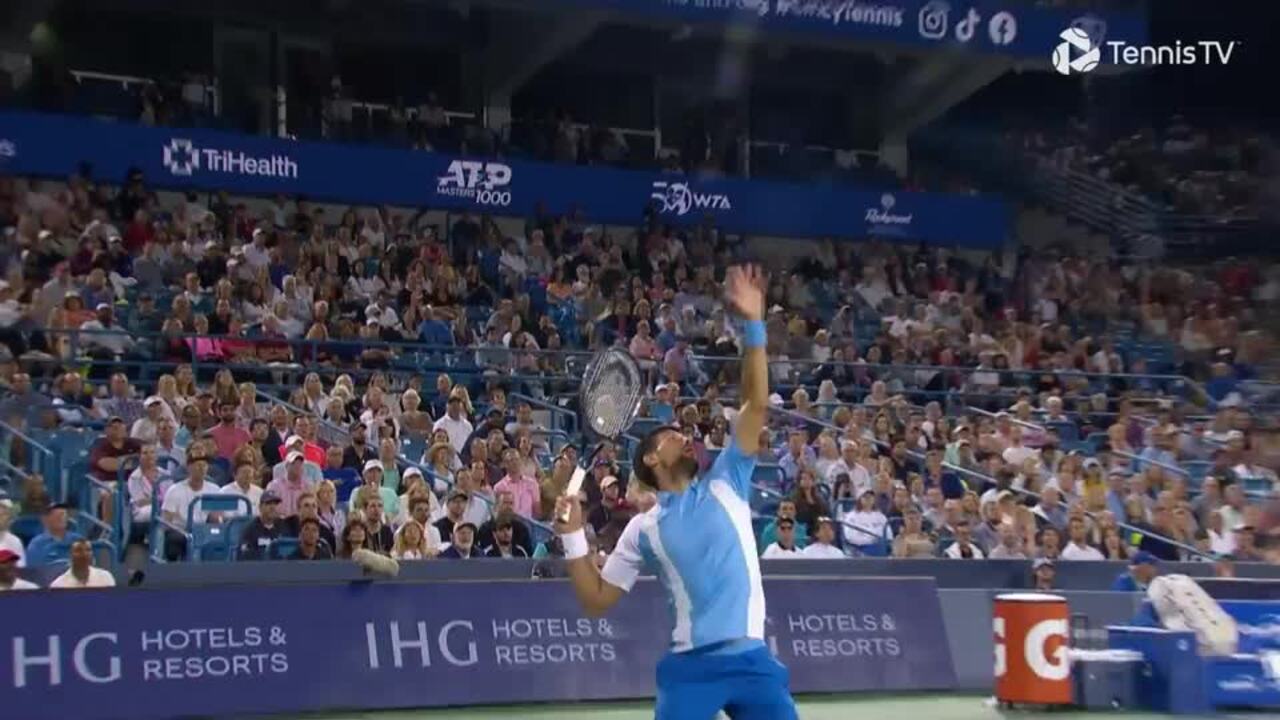 Novak Djokovic with a Spectacular Game Point Won vs G Monfils 16x9