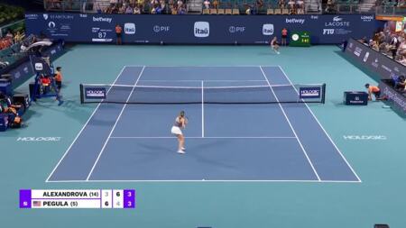 Ekaterina Alexandrova Hot Shot vs J Pegula WTA Miami USA Women Singles_Stadium March 27 2024_16x9.mp4