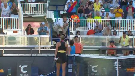 Paula Badosa Match Point Won vs S Halep WTA Miami USA Women Singles_Grandstand March 19 2024_16x9