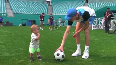 Jannik Sinner Plays Football With Young Kid 16x9