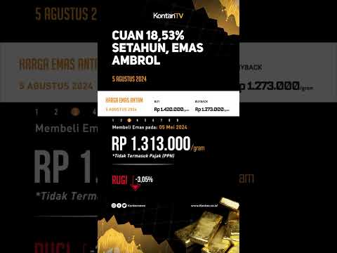 Cuan 18,53% Setahun, Harga Emas Antam Hari Ini Ambrol (5 Agustus 2024) | KONTAN Harga Emas