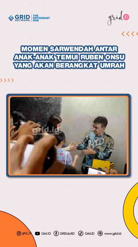 Momen Sarwendah Antar Anak-anak Temui Ruben Onsu yang akan Berangkat Umrah