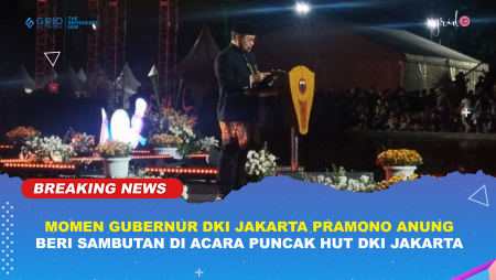 Momen Gubernur DKI Jakarta Pramono Anung Beri Sambutan di Acara Puncak HUT DKI Jakarta 2025