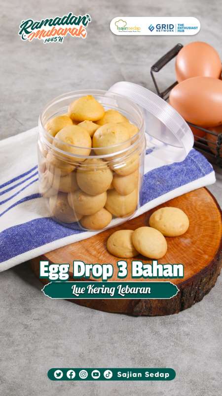 RESEP EGG DROP CUMA 3 BAHAN UNTUK KUE KERING LEBARAN #Shorts