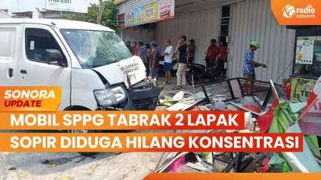 Mobil SPPG Tabrak 2 Lapak Dagang 2 Orang Terluka, Sopir Diduga Hilang Konsentrasi | SONORA UPDATE