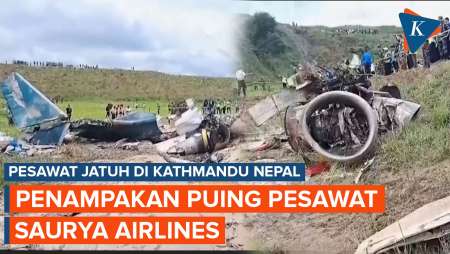 Penampakan Hancurnya Pesawat Saurya Airlines yang Jatuh di Kathmandu Nepal dan Tewaskan 22 Orang