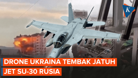 Pertama Kali, Ukraina Tembak Jatuh Jet Tempur Su-30 Rusia Pakai Drone
