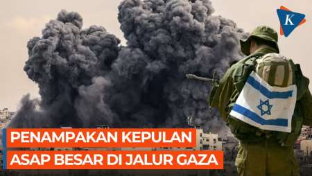 Penampakan Gumpalan Asap Besar di Jalur Gaza Utara