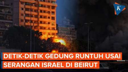 Detik-detik Serangan Israel Hantam Gedung di Beirut Lebanon