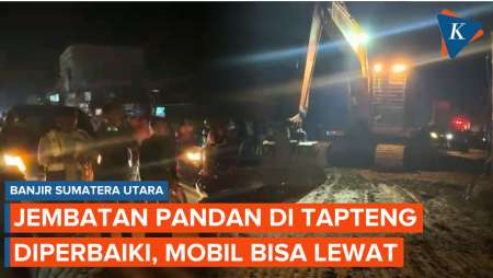 Jembatan Pandan Di Tapanuli Tengah Diperbaiki, Mobil Bisa Lewat