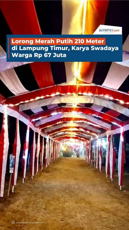 Viral Lorong Merah Putih 210 Meter Di Lampung Timur, Karya Swadaya Warga Rp 67 Juta