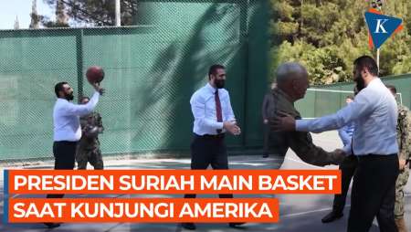 Momen Presiden Suriah Al-Sharaa Main Basket Dengan Petinggi Militer AS