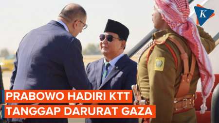 Momen Prabowo Tiba di Yordania untuk Konferensi Tanggap Darurat Gaza