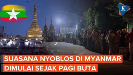 Momen Myanmar "Nyoblos" Pemilu Dari Pagi Buta Di Bawah Kekuasaan Militer