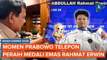 Momen Prabowo Telepon Rahmat Erwin Peraih Emas Asian Games Yang Pecahkan Rekor Dunia