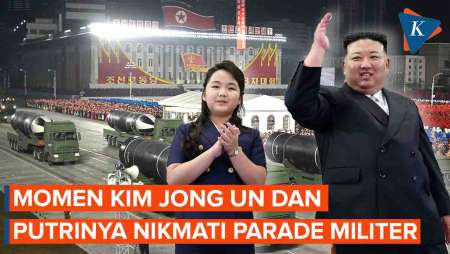 Momen Anak Kim Jong Un Ikut Nikmati Parade Militer Bersama Sang Ayah