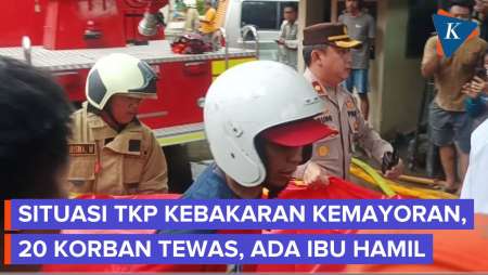 Situasi TKP Kebakaran Gedung Terra Drone Kemayoran, 20 Korban Tewas Dibawa Ke RS Polri