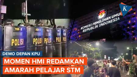 Momen Perwakilan HMI Redam Amarah Pelajar STM dalam Demo di Depan KPU