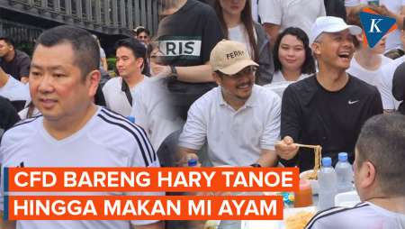 Ganjar Bareng Hary Tanoe di Car Free Day Jakarta, Makan Mi Ayam dan Jawab soal Cawapres