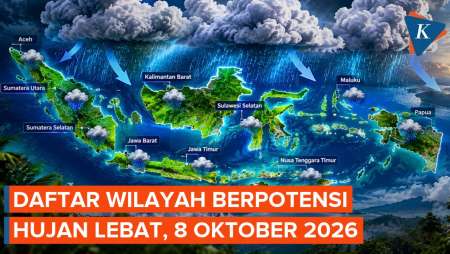 BMKG Peringatan Hujan Lebat Besok 8 Oktober 2026, Ini 10 Wilayahnya