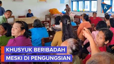 Gereja Hancur, Warga Onan Tukka Ibadah Di Pengungsian
