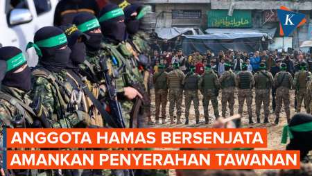 Momen Ribuan Anggota Hamas Bersenjata Lengkap Amankan Penyerahan Tawanan Israel