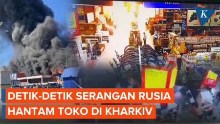 Tanpa Peringatan, Rudal Rusia Hantam Toko di Kharkiv Ciptakan Bola Api