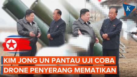 Momen Kim Jong Un Pantau Langsung Uji Coba Drone Tempur Mematikan Korut