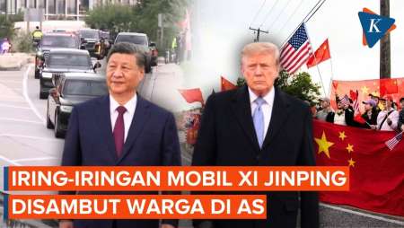 Momen Konvoi Kendaraan Xi Jinping Disambut Warga Di AS
