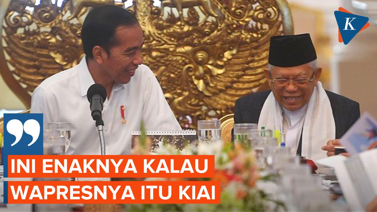 Momen Saat Jokowi Berseloroh Enaknya Punya Wapres Kiai