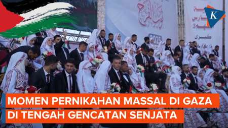 Momen Romantis Pernikahan Massal Di Gaza, Upaya “Sah” Di Tengah Rapuhnya Gencatan Senjata