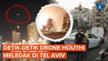 Momen Drone Houthi Meledak di Atas Tel Aviv