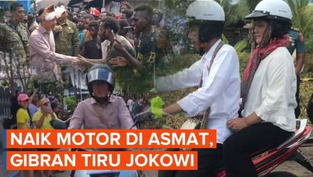 Gibran Tiru Jokowi Naik Motor Di Asmat Papua, Jadi Wapres Pertama Yang Kunjungi Agats