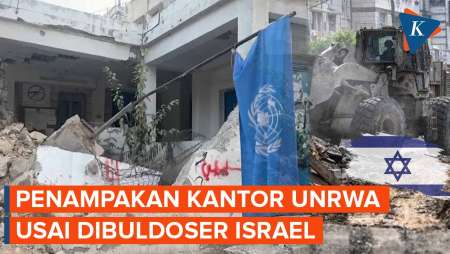 Penampakan Kantor UNRWA di Tepi Barat Palestina Usai Diratakan Buldoser Israel