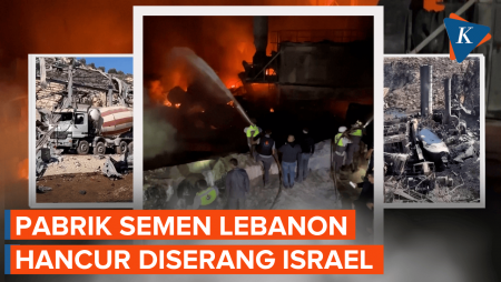 Dampak Serangan Udara Israel Di Lebanon, Pabrik Semen Terbakar Dan Hancur