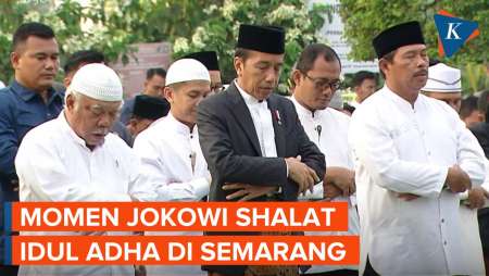 Momen Jokowi Shalat Idul Adha di Semarang