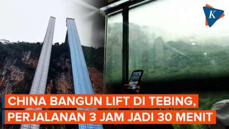 Teknologi Canggih China, Bangun Lift Tebing Untuk Anak Sekolah, Perjalanan 3 Jam Jadi 30 Menit