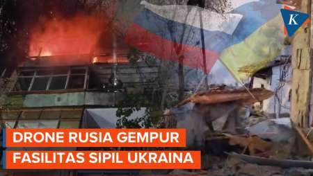Drone Rusia Gempur Infrastruktur Sipil Ukraina, Kharkiv Terbakar, 3 Tewas