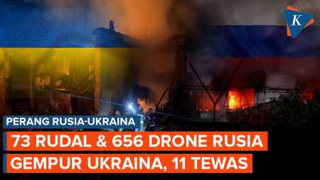 Rusia Bombardir Ukraina Dengan 73 Rudal Dan 656 Drone, 11 Orang Tewas