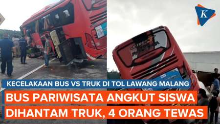 Kecelakaan Bus Pariwisata Vs Truk di Tol Malang, 4 Orang Tewas