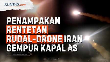 Detik-detik Kilatan Rudal dan Drone Iran Hantam Kapal AS