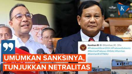 Tagar Prabowo-Gibran 2024 di Unggahan Akun X Kemhan, Anies: Kita Tunggu Sanksi