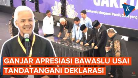 [FULL] Pidato Ganjar Usai Tanda Tangani Deklarasi Pemilu Damai Bawaslu