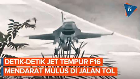 Detik-Detik Jet Tempur F-16 Dan Super Tucano TNI AU Mendarat Mulus Di Jalan Tol Trans Sumatera