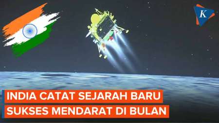 Detik-detik Pesawat Ruang Angkasa India Mendarat di Bulan