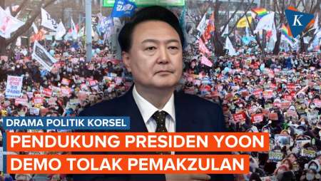 Momen Warga Korsel Demo Tolak Pemakzulan Presiden Yoon Suk Yeol