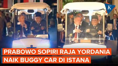 Momen Prabowo Sopiri Raja Yordania Naik Buggy Car Di Istana