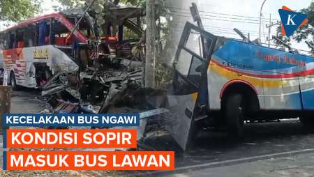 Kecelakaan Bus Eka Vs Sugeng Rahayu di Ngawi, Sopir Masuk Bus Lawan